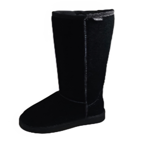 BEARPAW Kenzie Tall Black Suede Boots in Womens Size 10 NEW - Picture 1 of 10